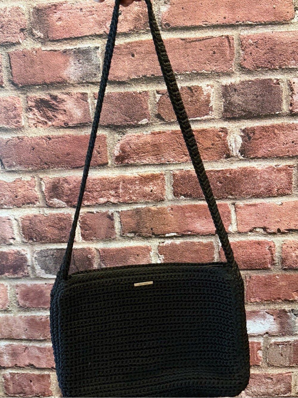 The Sak Black Crochet Crossbody Purse Bag